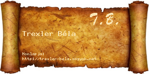 Trexler Béla névjegykártya